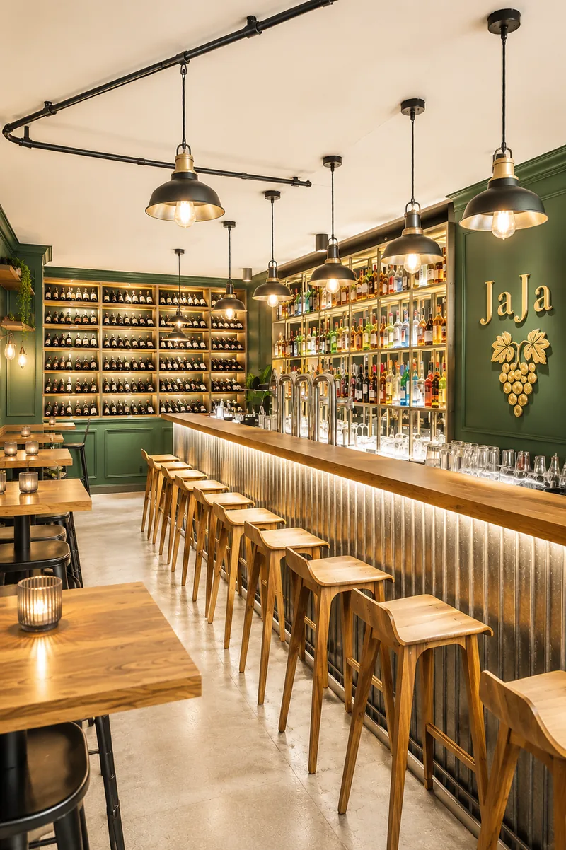 Le mur de bouteilles du Jaja derrière le comptoir